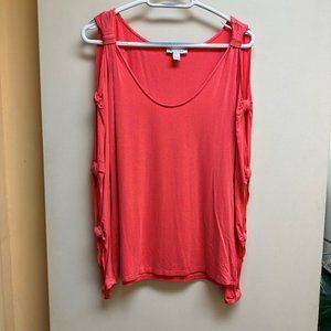 Boston Proper long sleeve cut out sleeve top